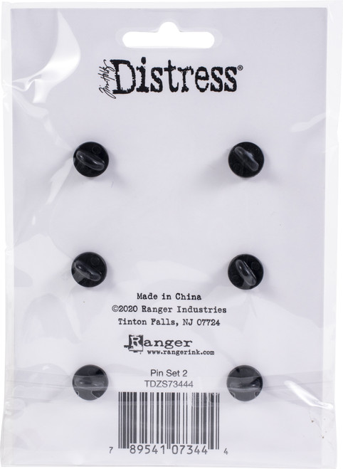 Tim Holtz Distress Enamel Collector Pin Set 6/Pkg-Set 2 - DZS73444