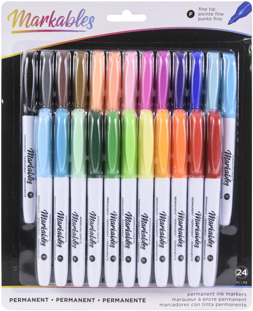 American Crafts Markables Permanent Markers 24/Pkg-Assorted Colors 358608 - 718813586085