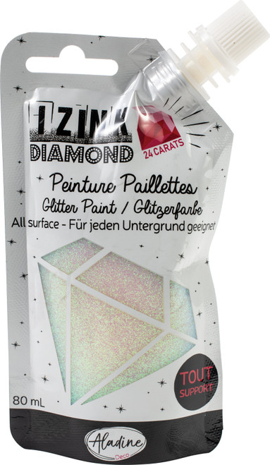 3 Pack IZINK Diamond 24 Carats Glitter Paint 80ml-Pearly IZINK803-80315 - 3660016803155