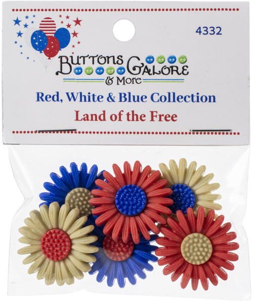 6 Pack Buttons Galore Button Theme Pack-Let Freedom Ring BGTP-4331 - 840934076098