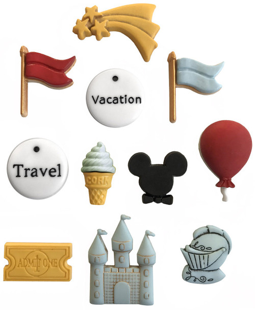 6 Pack - Buttons Galore Button Theme Pack-A Day At The Beach - BGTP-4338 - 840934027618