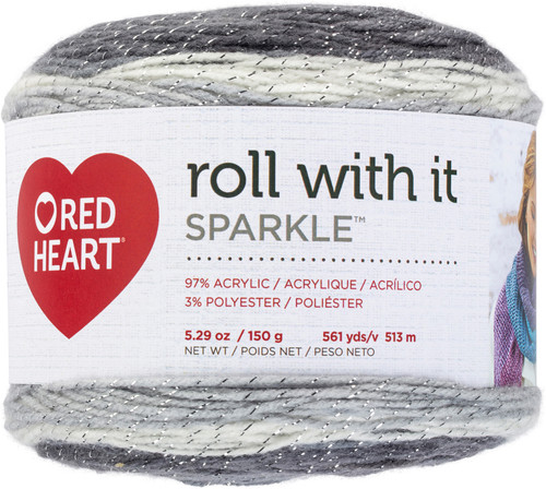 3 Pack - Red Heart Roll With It Sparkle Yarn-Diamonds - E898-9410 - 073650044151 3 Pack - Red Heart Roll With It Sparkle Yarn-Diamonds - E898-9410 - 073650044151