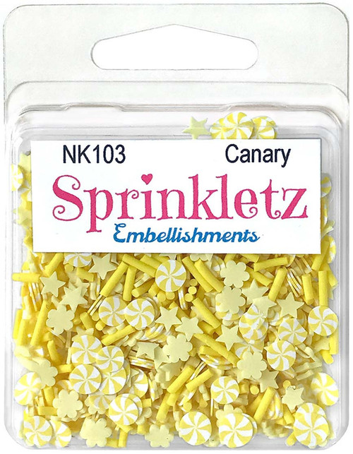 6 Pack - Buttons Galore Sprinkletz Embellishments 12g-Canary - BNK-103 - 840934075435