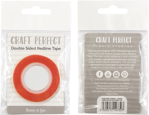 3 Pack Craft Perfect Red Line Tape .23"X5.5yds-Clear -9732E