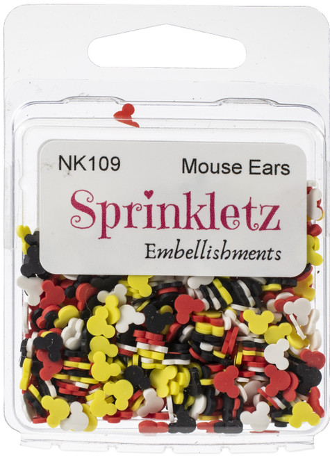 6 Pack Buttons Galore Sprinkletz Embellishments 12g-Mouse Ears BNK-109 - 840934075497
