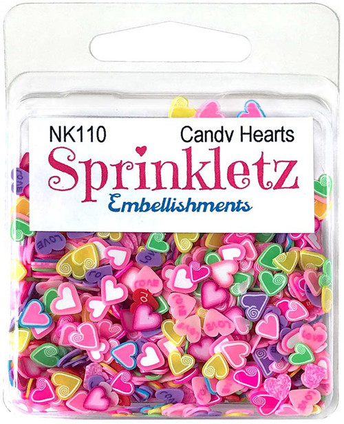 6 Pack Buttons Galore Sprinkletz Embellishments 12g-Candy Hearts BNK-110 - 840934075503