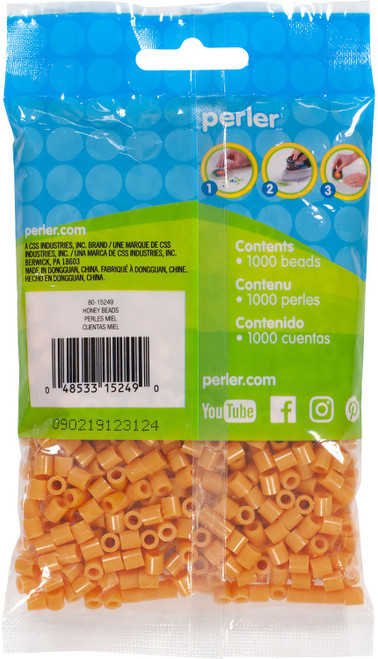 3 Pack - Perler Beads 1,000/Pkg-Honey - PBB80-19-15249