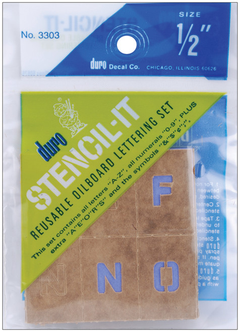 6 Pack Duro Stencil-It Reusable Lettering Set-.5" 3303 - 029211330317