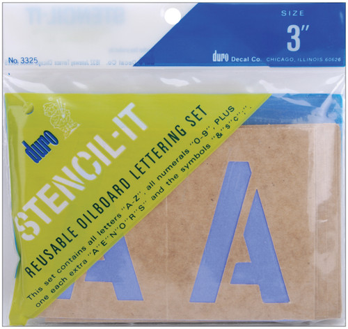 6 Pack - Duro Stencil-It Reusable Lettering Set-3" - 3325 - 029211332519