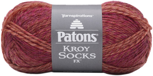 6 Pack Patons Kroy Socks FX Yarn-Geranium 243457-57704 - 057355473539