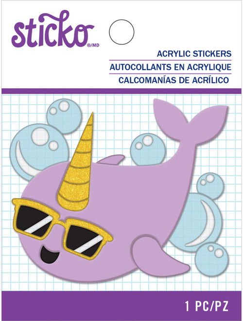 Sticko Acrylic Sticker-Narwhal 5245425