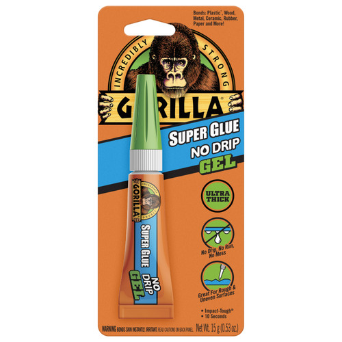 3 Pack Gorilla Super Glue No Drip Gel-.53oz 6802501 - 052427680259