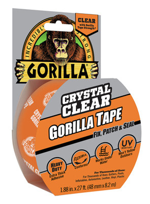 2 Pack - Gorilla Crystal Clear Gorilla Tape 1.88"x27'-Clear - 6027002 - 052427602701