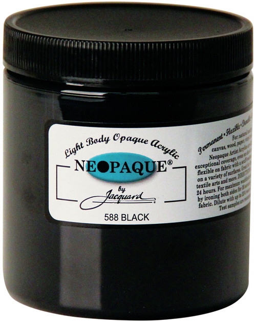 Jacquard Neopaque Acrylic Paint 8oz-Black - NEOPAQ 8-588 - 743772258803