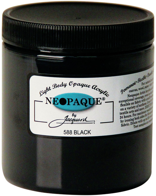 Jacquard Neopaque Acrylic Paint 8oz-Black NEOPAQ 8-588 - 743772258803