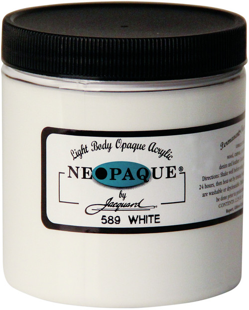 Jacquard Neopaque Acrylic Paint 8oz-White - NEOPAQ 8-589 - 743772258902