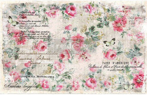 Prima Re-Design Decoupage Decor Tissue Paper 19"X30"-Floral Wallpaper REDTP-47728