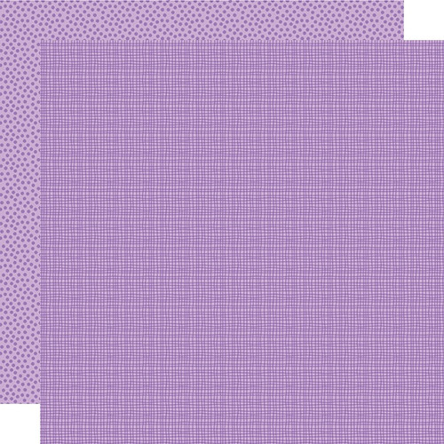 25 Pack Bella Besties Graph/Dot Double-Sided Cardstock 12"X12"-Plum BBGD12-2172 - 815462029205