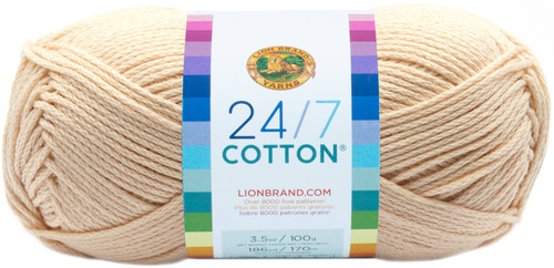 3 Pack Lion Brand 24/7 Cotton Yarn-Ecru 761-98 - 023032015729