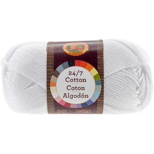 3 Pack Lion Brand 24/7 Cotton Yarn-White 761-100