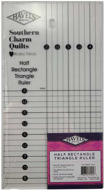 Havel's Half Rectangle Triangle Ruler-2"X4" To 4.5"X8.5" - 39204 - 736370392048