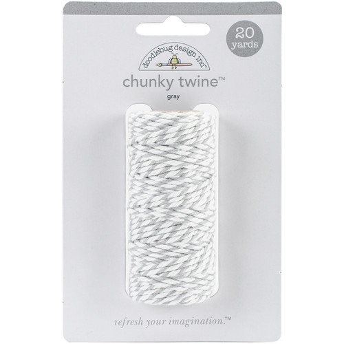 3 Pack - Doodlebug Monochromatic Chunky Twine 20yd-Gray - MONOCT-4816 - 842715048164