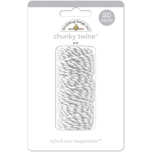 3 Pack Doodlebug Monochromatic Chunky Twine 20yd-Gray MONOCT-4816