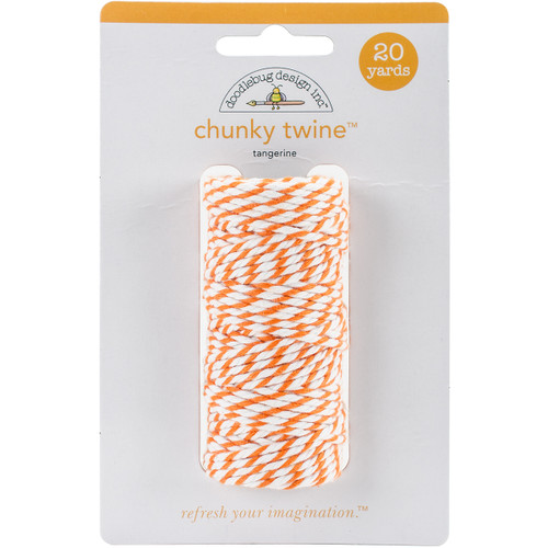 3 Pack Doodlebug Monochromatic Chunky Twine 20yd-Tangerine MONOCT-4807 - 842715048072