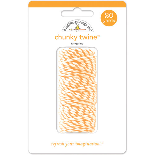 3 Pack Doodlebug Monochromatic Chunky Twine 20yd-Tangerine MONOCT-4807