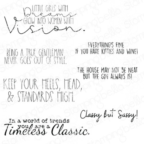 Stamping Bella Cling Stamps-Timeless Classic Sentiment EB953