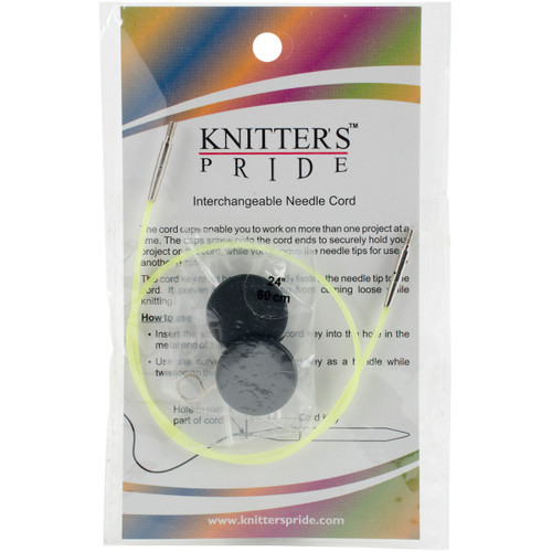 2 Pack Knitter's Pride-Interchangeable Cords 14" (24" w/tips)-Neon Green KP800503 - 8904086282553