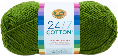 3 Pack Lion Brand 24/7 Cotton Yarn-Grass 761-172 - 023032016252