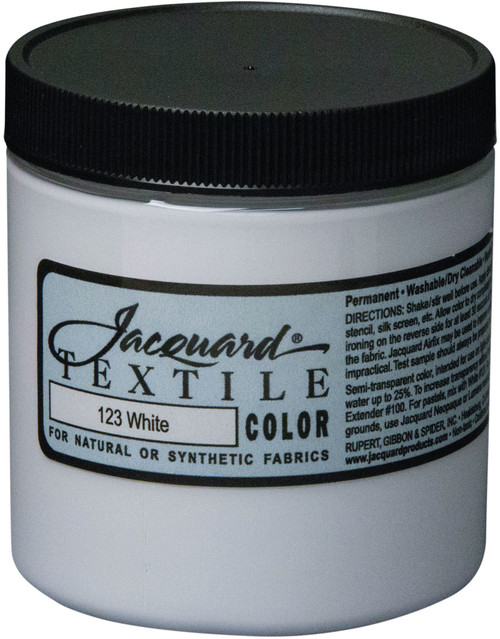 Jacquard Textile Color Fabric Paint 8oz-White - TEXTILE8-2123 - 743772212300