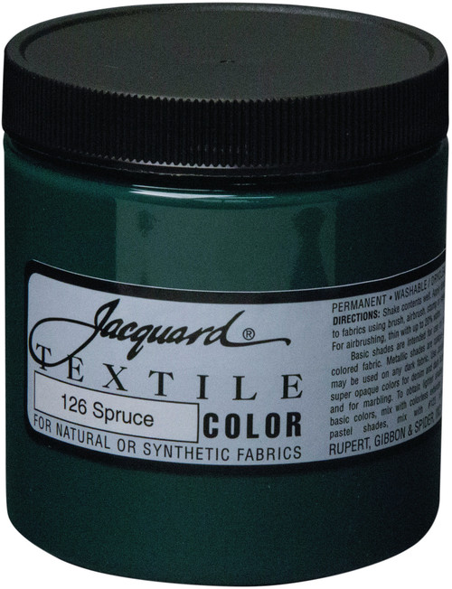 Jacquard Textile Color Fabric Paint 8oz-Spruce - TEXTILE8-2126 - 743772212614