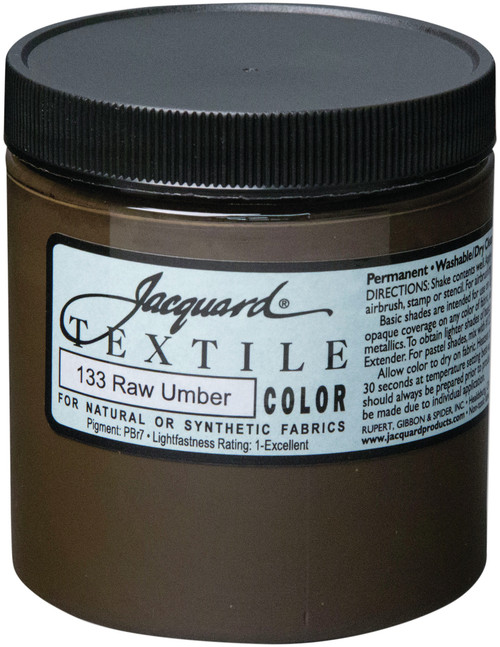 Jacquard Textile Color Fabric Paint 8oz-Raw Umber TEXTILE8-2133 - 743772027898