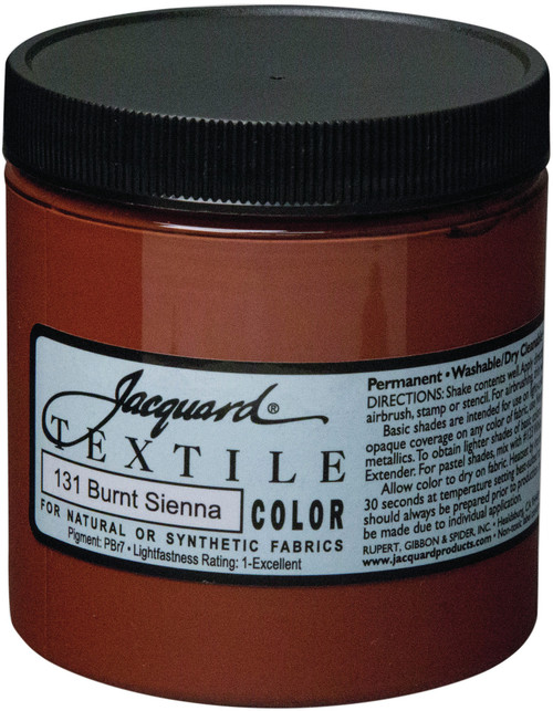 Jacquard Textile Color Fabric Paint 8oz-Burnt Sienna - TEXTILE8-2131 - 743772027874