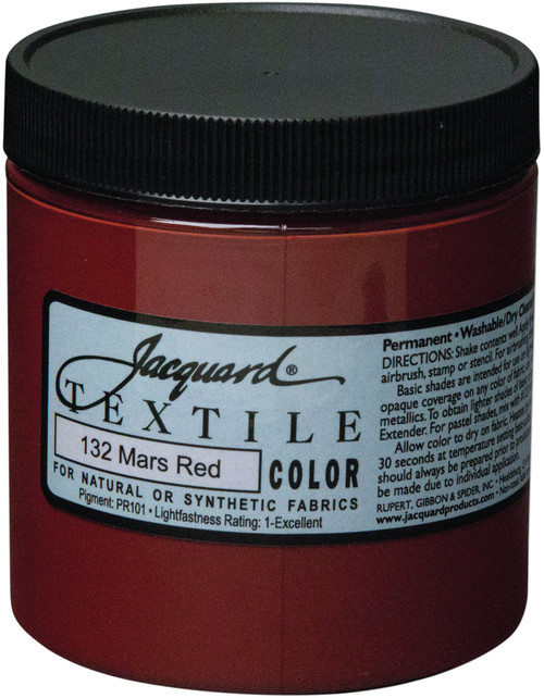 Jacquard Textile Color Fabric Paint 8oz-Mars Red - TEXTILE8-2132 - 743772027881