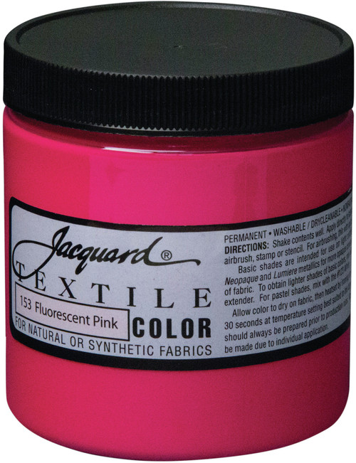 Jacquard Textile Color Fabric Paint 8oz-Fluorescent Pink - TEXTILE8-2153 - 743772215301
