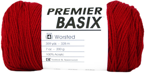 3 Pack Premier Basix Yarn-Red 1115-12 - 847652085999