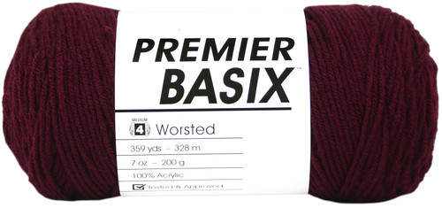 3 Pack Premier Basix Yarn-Burgundy 1115-14 - 847652086019