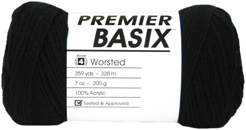 3 Pack Premier Basix Yarn-Black 1115-04 - 847652085913