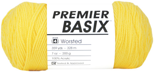 3 Pack Premier Basix Yarn-Lemon 1115-05 - 847652085920