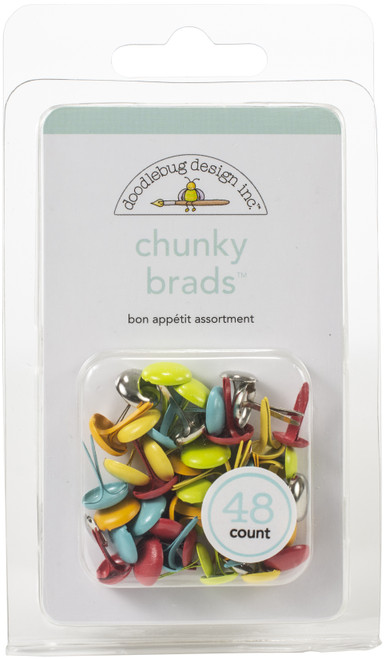 3 Pack - Doodlebug Chunky Brads 48/Pkg-Bon Appetit - DCB2464 - 842715024649 3 Pack - Doodlebug Chunky Brads 48/Pkg-Bon Appetit - DCB2464 - 842715024649