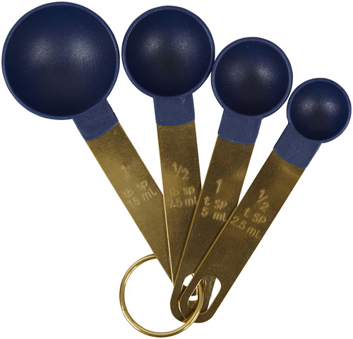 Wilton Kitchen Utensils Mix And Measure Set 10/Pkg-Navy Blue And Gold W30069