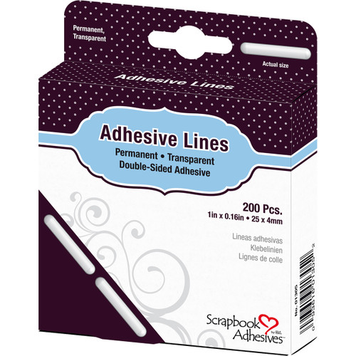 5 Pack Scrapbook Adhesives Lines 200/Pkg-Permanent, 1" 01305