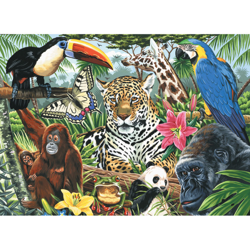 3 Pack Royal Paint By Number Kit Artist Canvas Series 11"X14"-Zoo Montage PCL-3