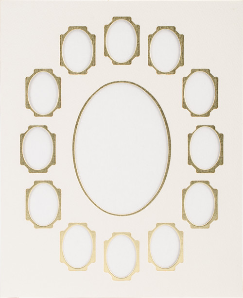 3 Pack - Callen Photo Mat 11"X14" Double W/Multiple Openings-Ivory W/Gold - 11474 3 Pack - Callen Photo Mat 11"X14" Double W/Multiple Openings-Ivory W/Gold - 11474