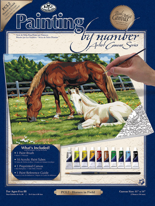 3 Pack Royal Paint By Number Kit Artist Canvas Series 11"X14"-Horses In Field PCL-2 - 090672125187