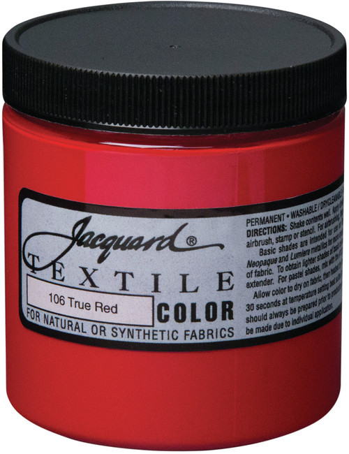 Jacquard Textile Color Fabric Paint 8oz-True Red TEXTILE8-2106 - 743772210603