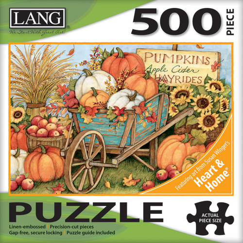 Jigsaw Puzzle 500 Pieces 24"X18"-Harvest Wheelbarrow -50391-70 - 726225113881